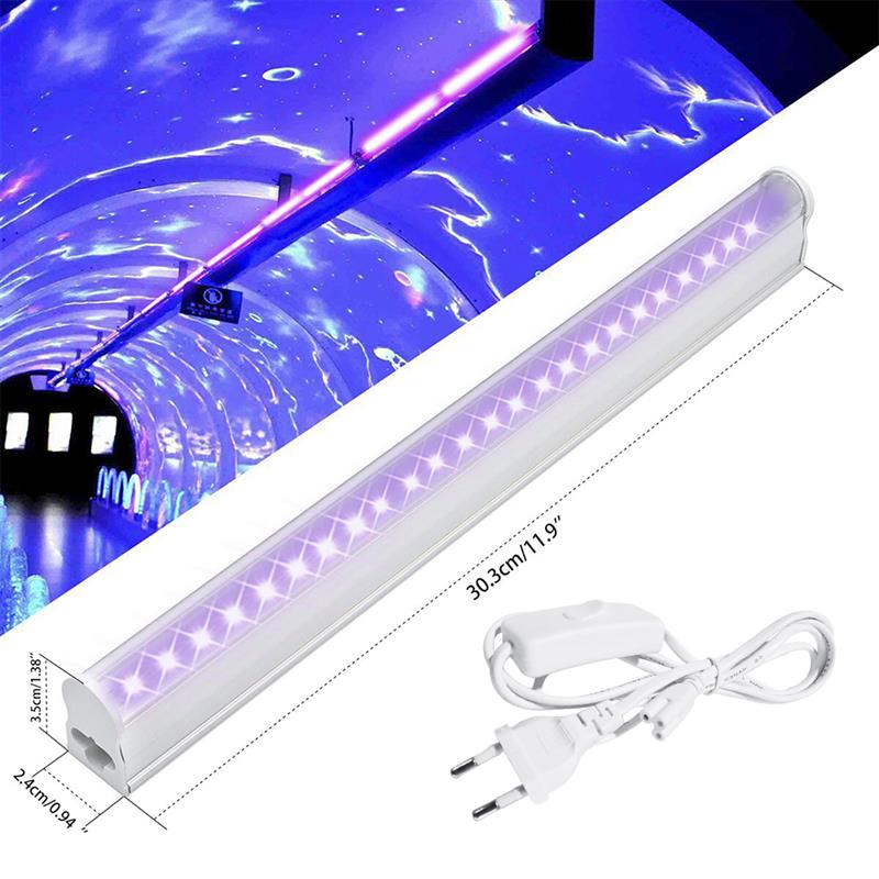 24 LED Black Lights 6W Portable Black Light For UV Art Blacklight Ultraviolet Lamp For DJ Party Black Bulbs: EU Plug
