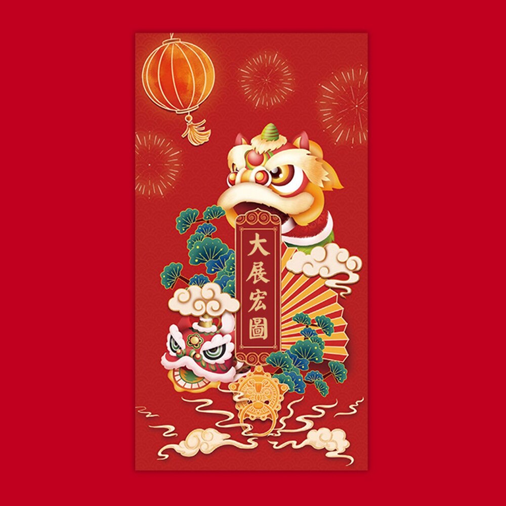 6 pezzi The National Tide Red buste 2022 stile cinese anno della tigre compleanno compleanno festa di primavera Hong Bao regalo fortunato