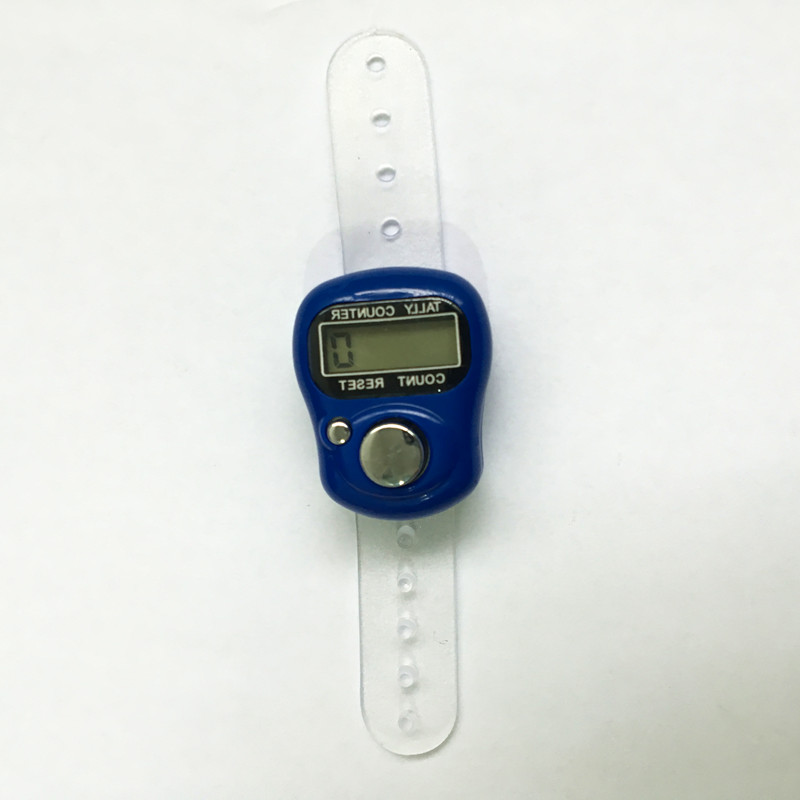 Mini Stitch Marker And Row Finger Counter LCD Electronic Digital Tally ring counter 20%off: blue