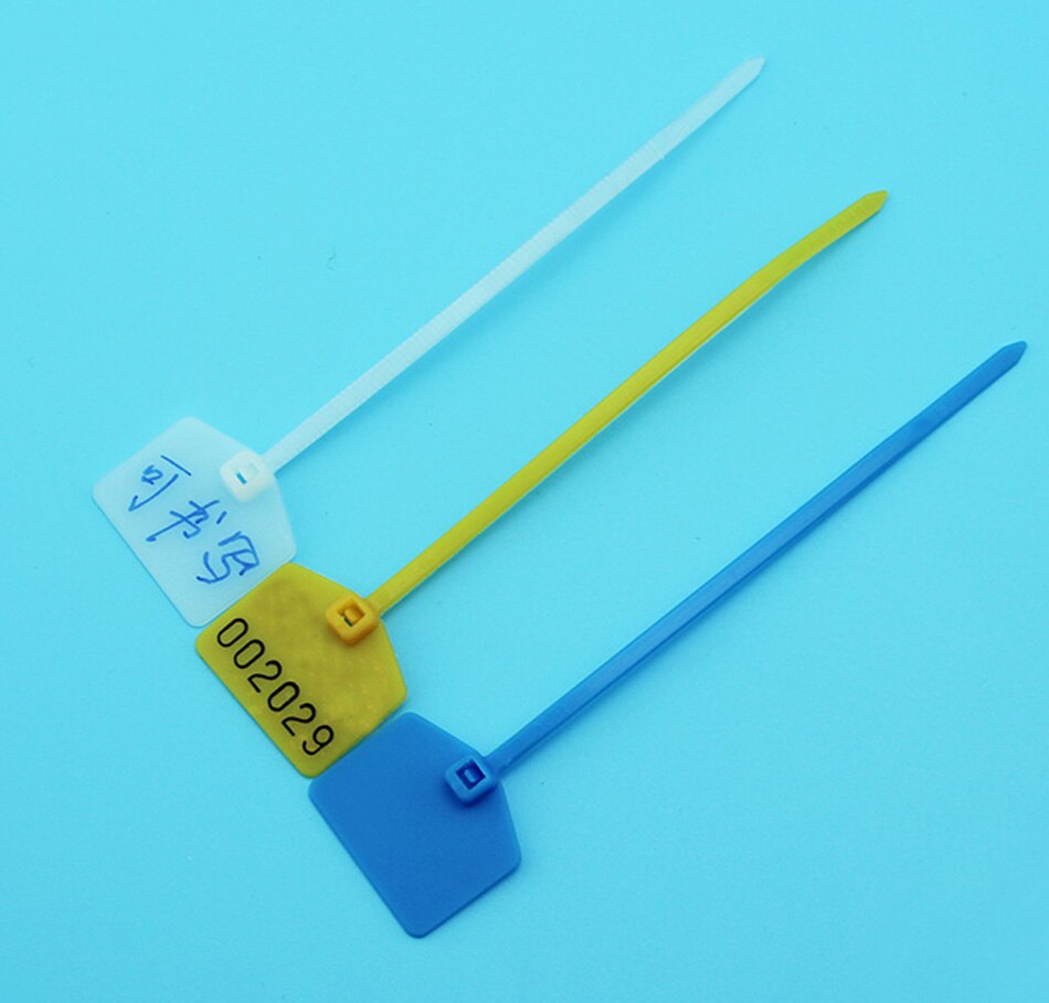 Plastic Tags, Double-locked Nylon Labeling Tags Luggage Tags Writable Parcel Tags Labels with Cable Ties for Customs