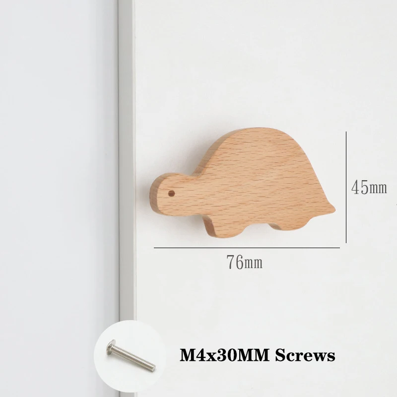 Trekroker barnerom dyremøbler i tre håndtak til skap og skuffer kjøkkenskap garderobehåndtak: Gjennomsiktig