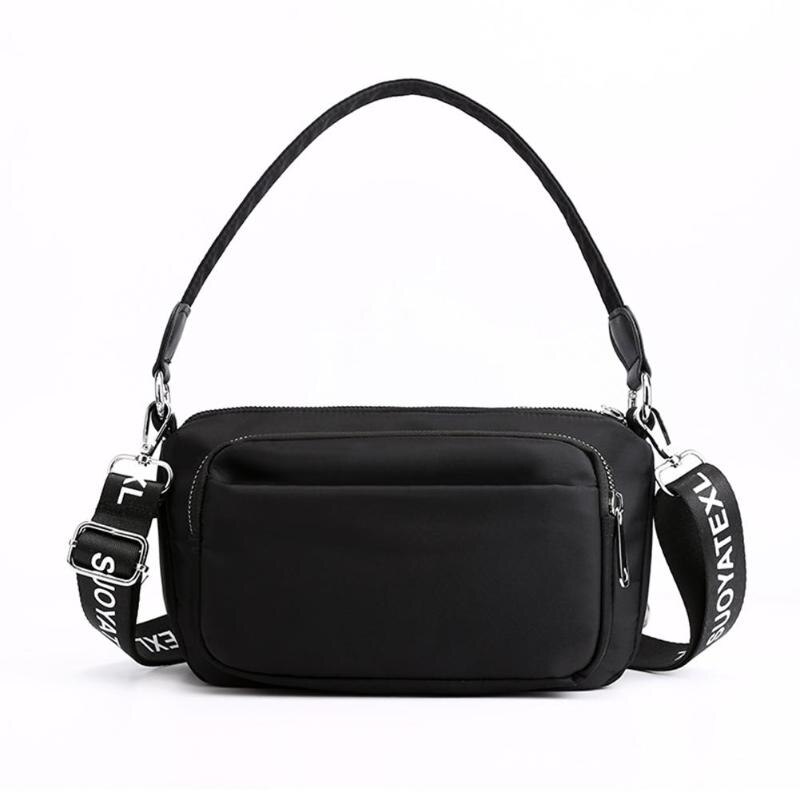 Dame nylon afslappet messenger crossbody tasker kvinder fritid ren farve stor kapacitet pung skulder håndtasker