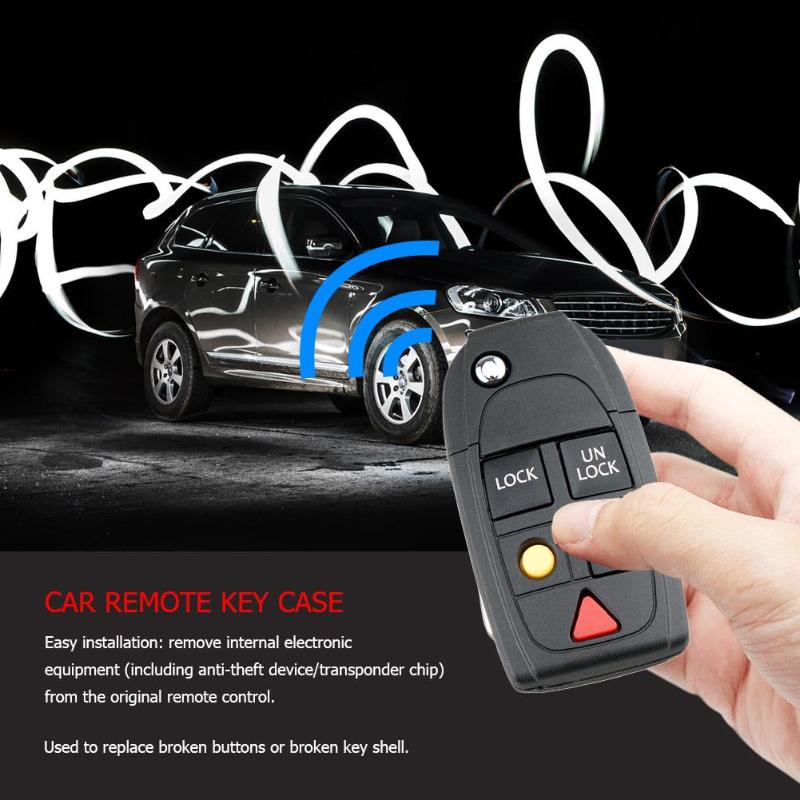 Auto Afstandsbediening Sleutel Shell 5 Knoppen Flip Folding Key Fob Case voor Volvo V70