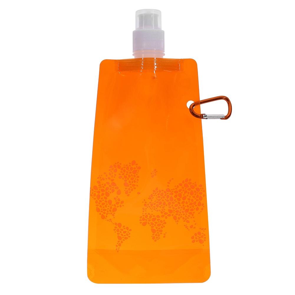 Tragbare draussen Wasser Flasche Klapp Kieselsäure Gel Sport Wandern Camping Glaskolben Wasser Tasche Für Reiten draussen-aktivitäzehn 260x120x30mm: Orange