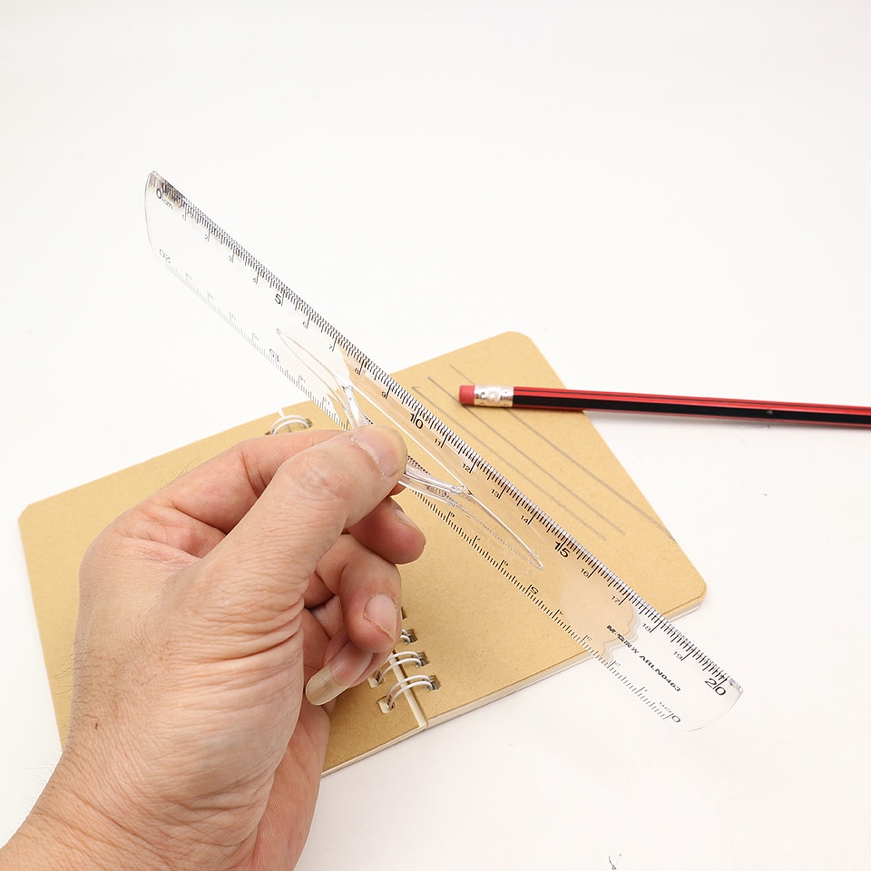 20cm Drawing Ruler Easy To Take Plastic Three-dimensional Technical Students Maths Geometry Ruler Office School Supplies