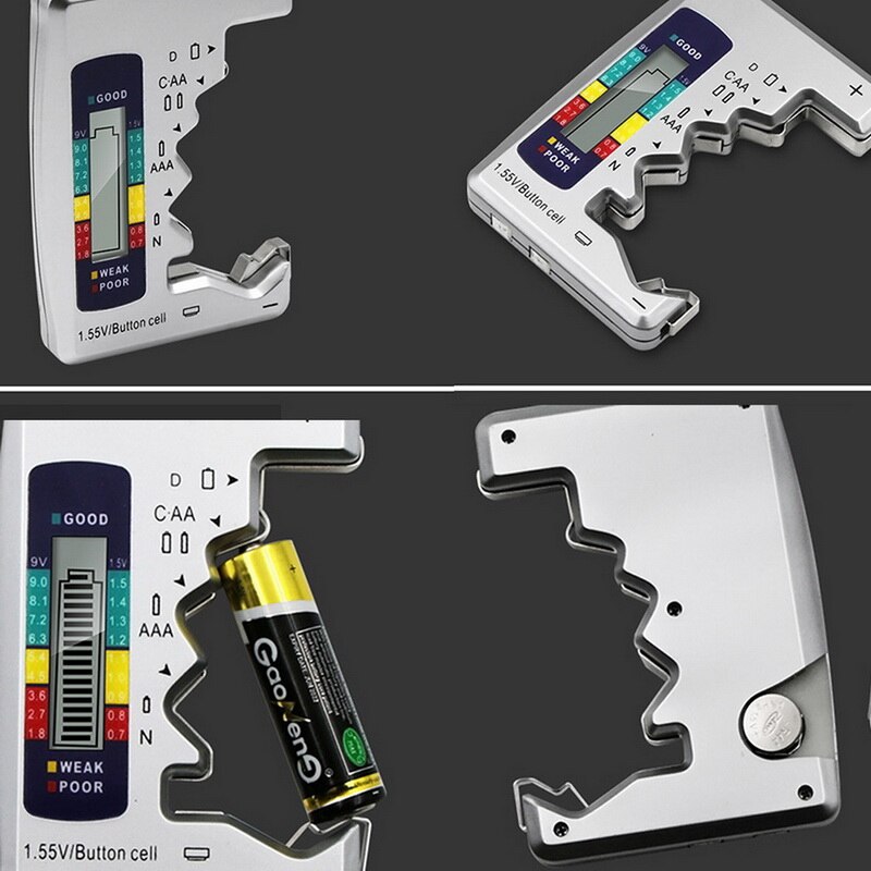 Mini C/D/9V/AA/AAA/1.5V Digital Battery Capacity Tester Lithium Household Battery Power Supply Measuring Instrument