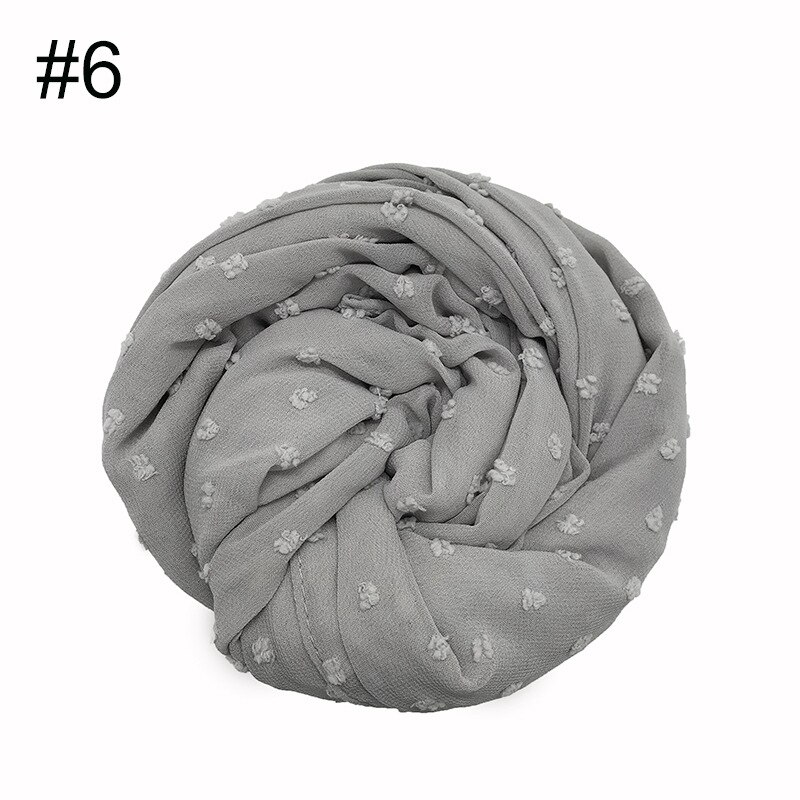 Fuzzy ball scarf Plain solid scarves Lady's wrap Chiffon muslim hijab Women shawls: 6