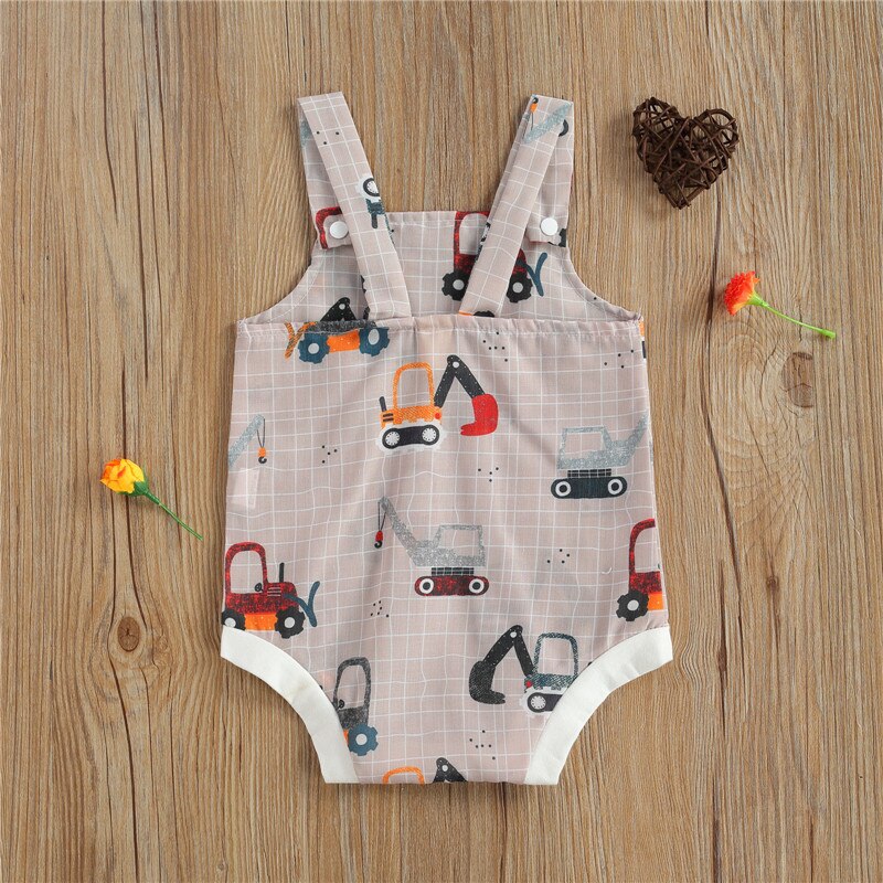 Zomer Baby Rompertjes Pasgeboren Mouwloze Peuter Kids Jongens Meisjes Cartoon Regenboog/Auto Gedrukt Jumpsuits Casual Outfits Kostuum