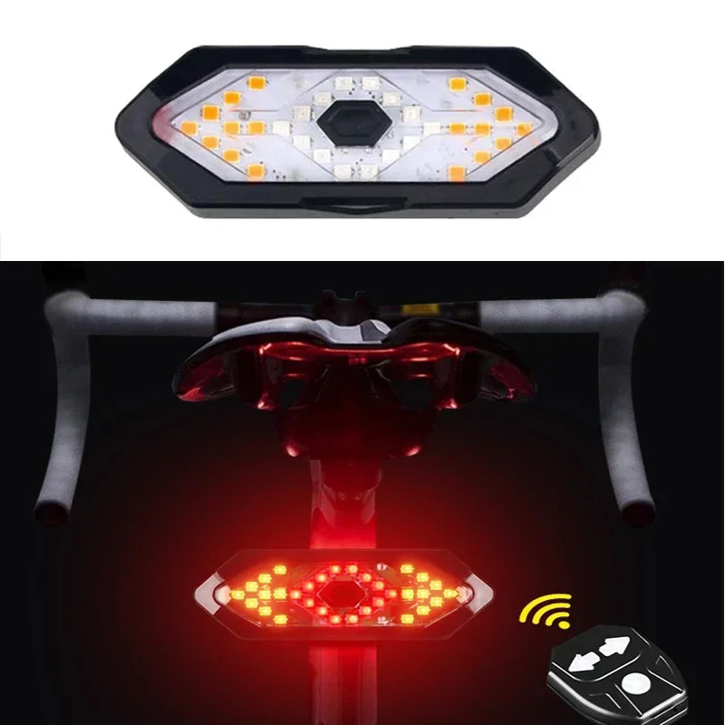 BUCKLOS-luz trasera de freno inteligente para bicicleta, lámpara trasera de bicicleta de alto brillo, carga USB, luz trasera de advertencia impermeable LED: Rojo