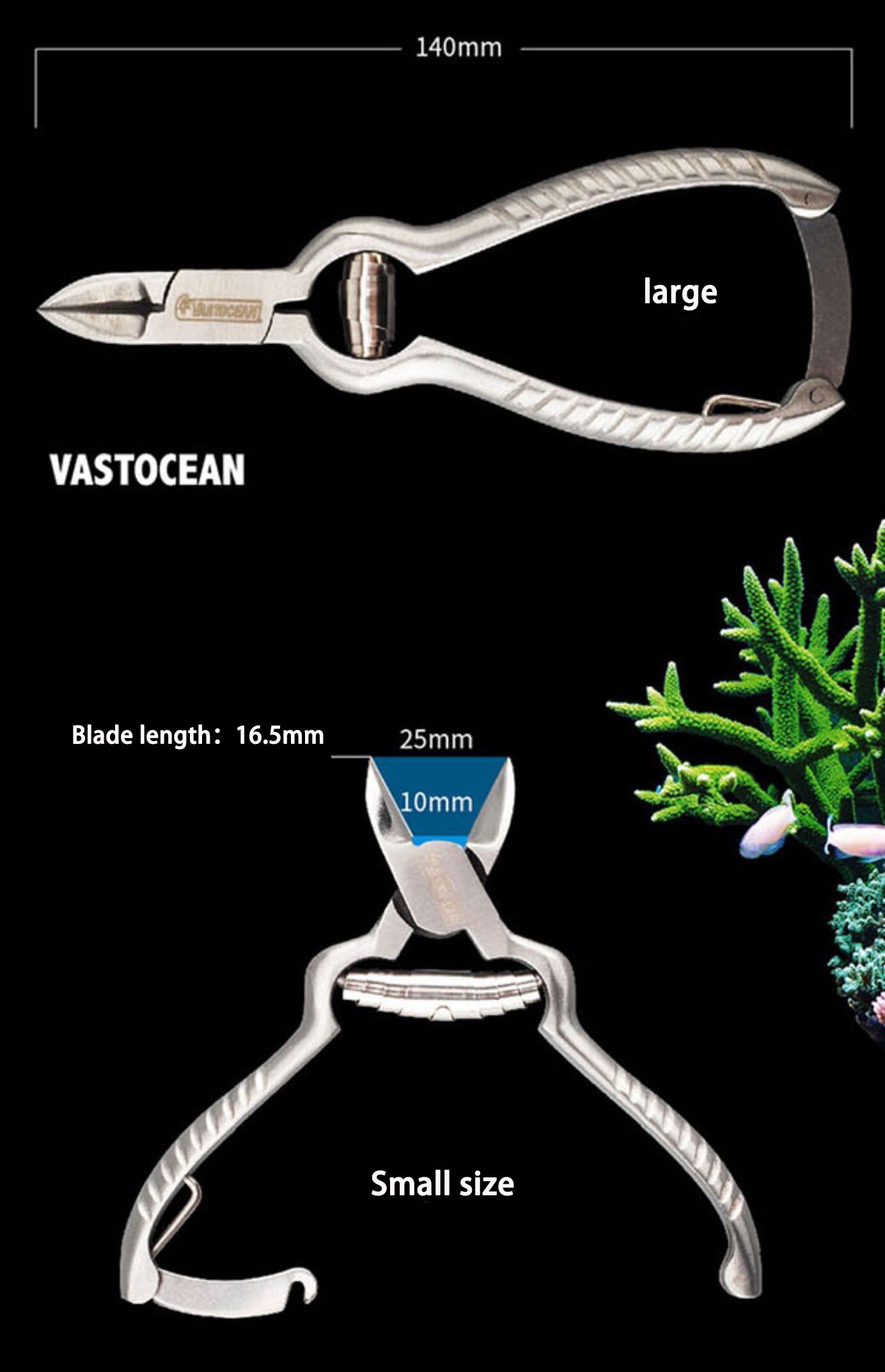 Ciseaux Sps pour Aquarium en acier inoxydable, outils de réservoir de corail, pince de corail noir, coupeur d&#39;os de corail