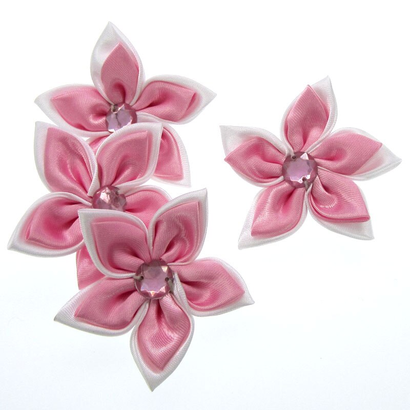 20 Stücke Satin- Blumen Strass Sternförmigen 2 Schichten Applikationen Nähen Haar Bogen Zubehör Handwerk Dekorationen 5,0 cm: Muster 9