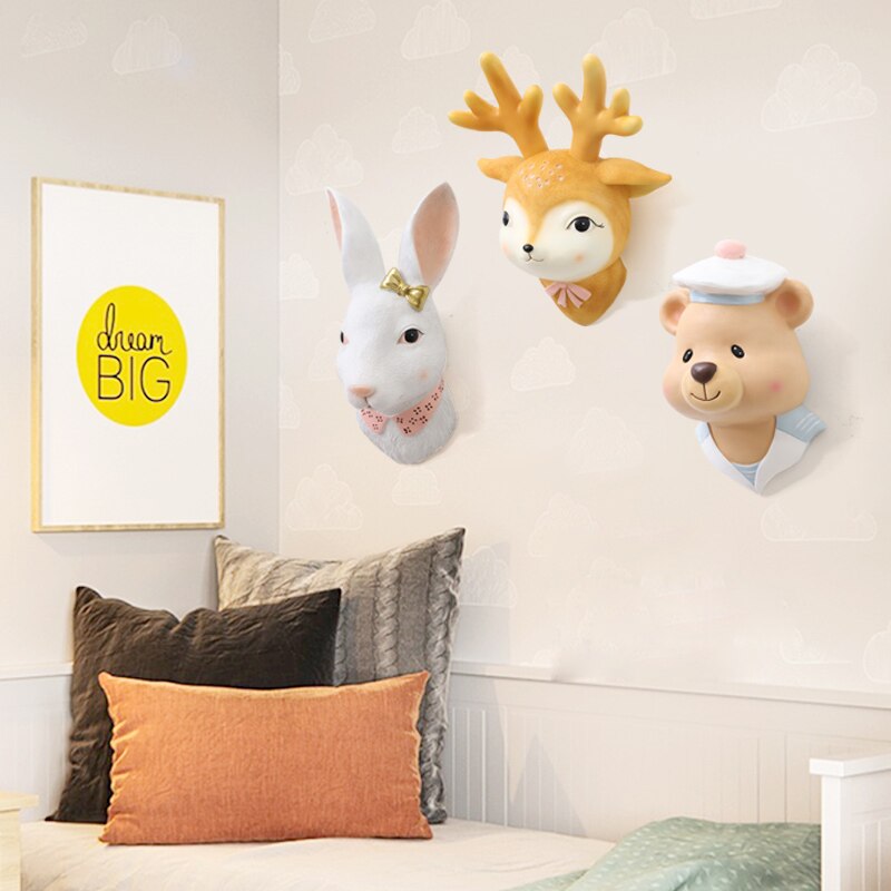 Sika deer head wall decor harpiks hængende børnehave wall decor animal head wall decoration harpiks pige værelse dekoration