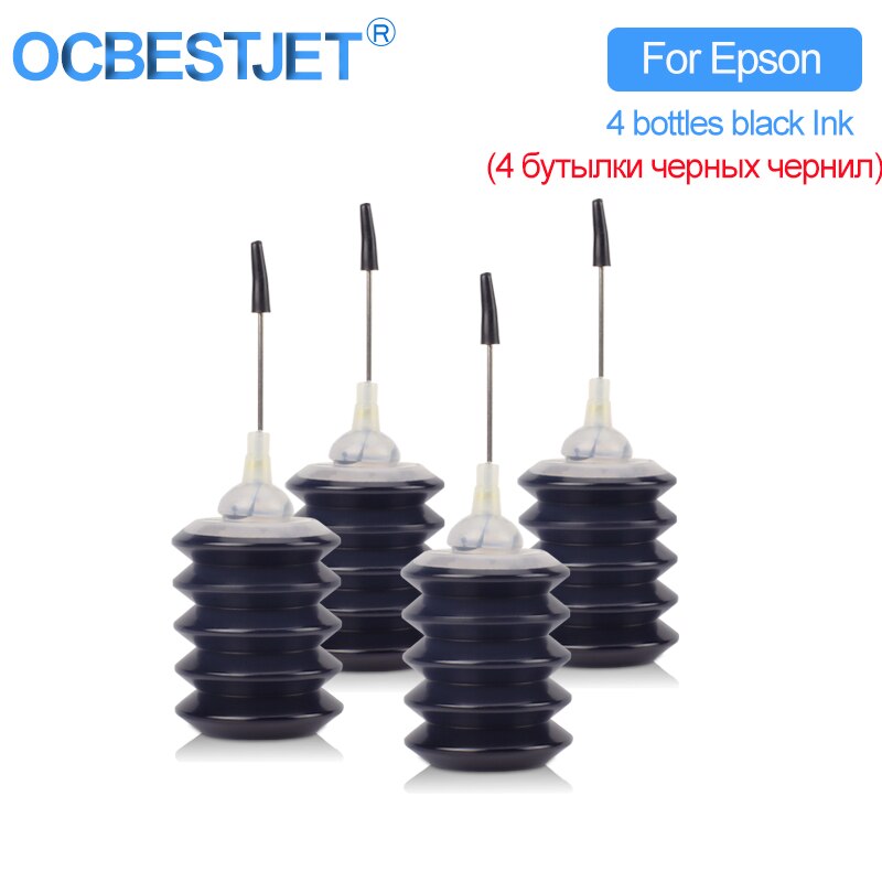 30Ml Zwarte Refill Dye Inkt Compatibel Voor Cartridges En Ciss Voor Epson Hp Canon Brother 4 Kleur Inkjet Printer: 30mlx4 For Epson