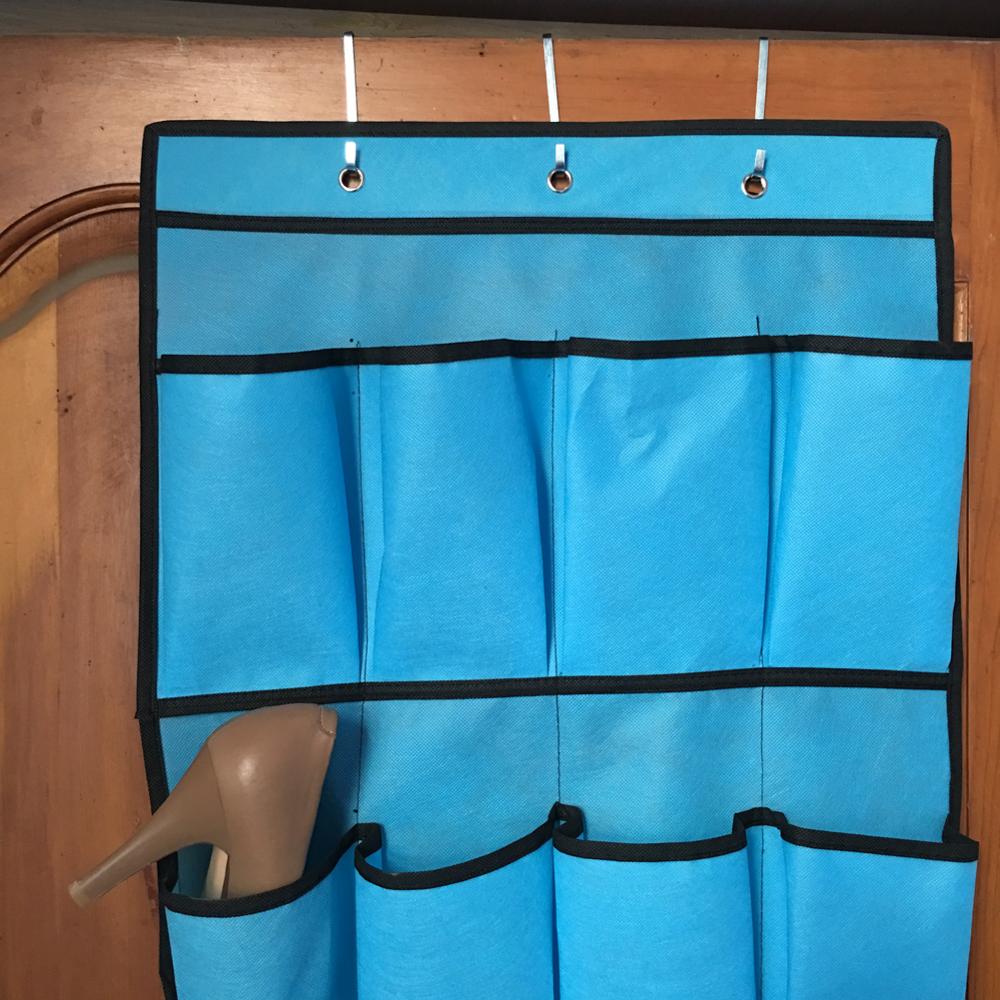 Over Door Shoe Rack Organizer 24 Pocket Hanging Shoe Rack Fabric Closet Shoe Organizer Storage Bag Space Saver Convenient Holder