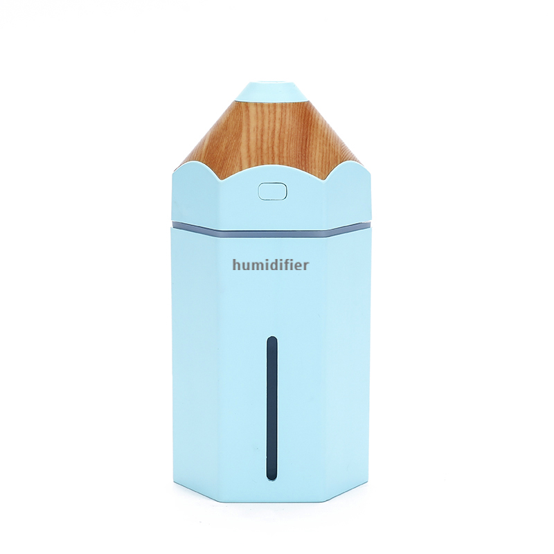 Car air freshener Pencil Humidifier 230ml Ultrasonic USB Mini Essential Oil Diffuser LED Air Purifier Mist Maker Office Home: Blue