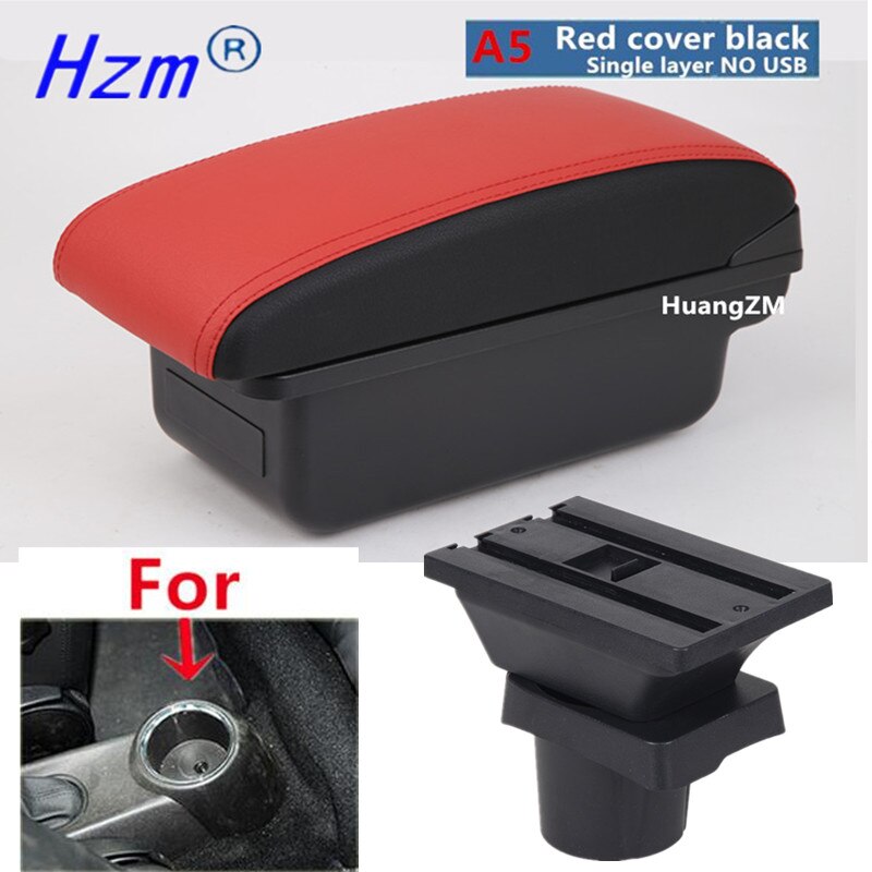 For MINI Cooper R50 R52 R53 R56 R57 R58 F55 F56 F57 Countryman R60 F60 Armrest box car accessories styling: A5 Red black No USB