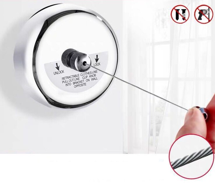 Mini Washing Line, Clothes Line, Dual Retractable Washing Line Retractable Washing Line | for Indoors and Outdoors