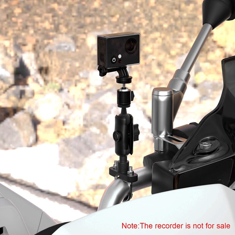 Cykel motorcykel kamerahållare styre spegelfäste 1/4 metallstativ actionkameror tillbehör