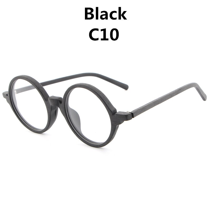 AZB retro drewniane oprawki okularów ramki okrągłe oprawki okularowe mężczyźni kobiety drewniane przezroczyste klosze oprawki robić okularów robić czytania HB024: C10