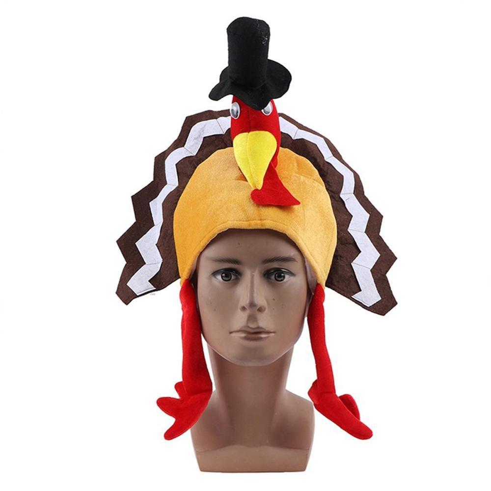Funny Carnival Chicken Leg Hat Christmas Thanksgiving Decoration Festive Carnival Party Hat Turkey Hat Adult Cap W2U8