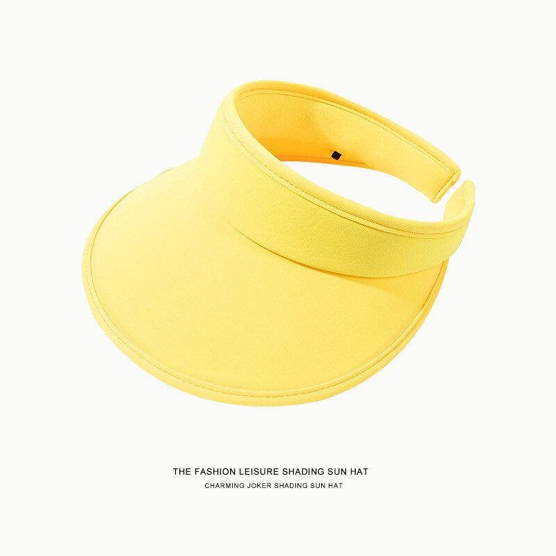 Unisex Zomer Zonneklep Hoed Voor Vrouwen Reizen Brede Rand Zon Cap Bob Panama Hoed Man Outdoor Sport Golf Zon hoed: Yellow