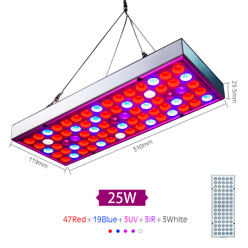 Led Grow Light Full Spectrum 25W 45W Growing Lamps AC85-265V Plant Growth Lighting for Plants Flowers Seedling Cultivation: 25W  75LEDs / US