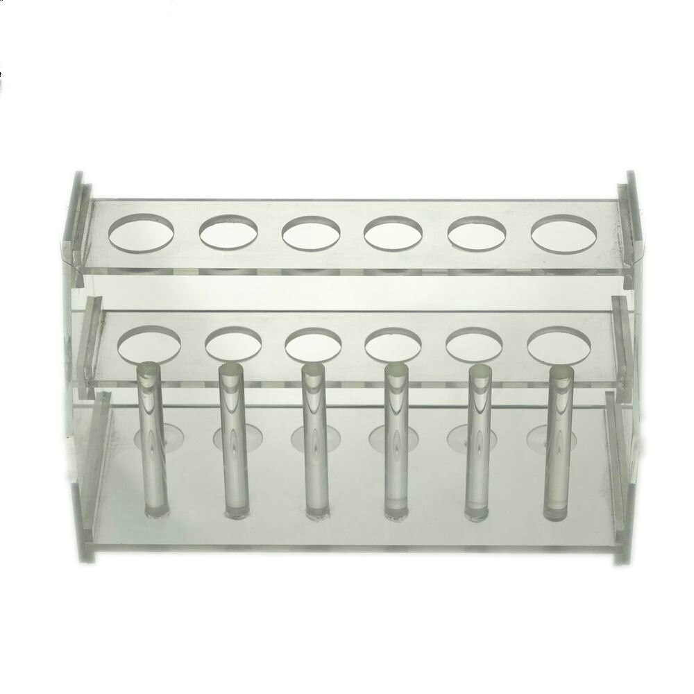 Organic Glass Tube Rack 6-hole Colorimetric Tube Rack High School Laboratory Consumables Chemical Glassware