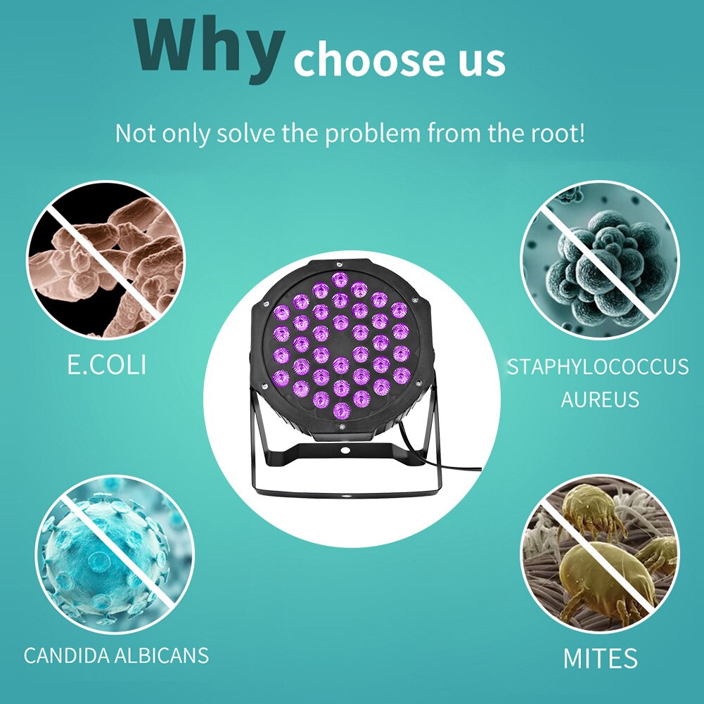 108W UV Sterilizing Lamp Ultraviolet Germicidal Disinfection Light Ultraviolet Sterilizer Bacterial Kill Mite Home UCV Lamp