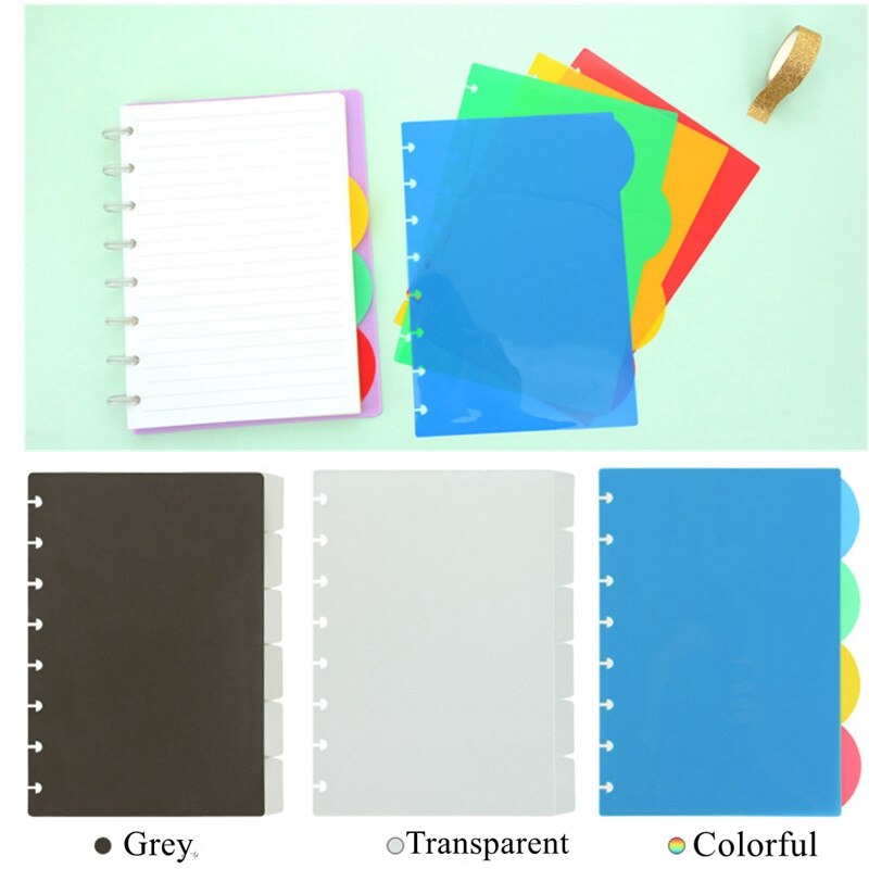 Separadores de índice coloridos de agujeros de seta A4/A5/B6, divisores de revistas, accesorios para cuadernos