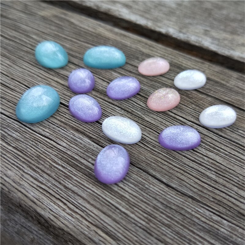 20pcs/lot Assorted 10x14 13x18mm Resin Embellishment Oval Cabochons Beads for DIY Earring Base Jewelry Making Findings Supplier