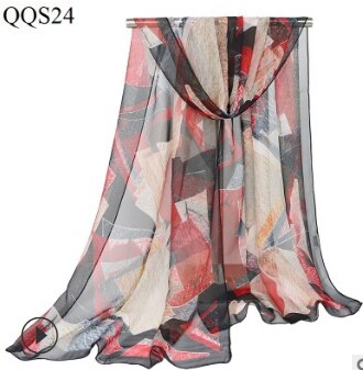 Geometrische print georgette chiffon sjaal zijden vierkante hijab coole sjaal dames foulard femme sjaals haar bufanda mujer: 2