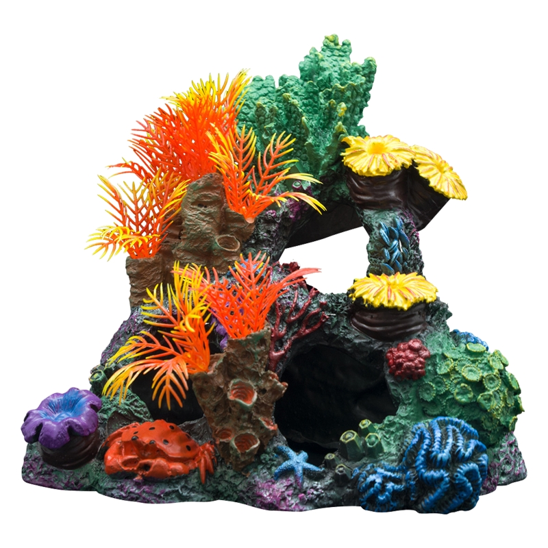 Aquarium Decor Reef Coral Artificial Resin Cave Ornament Fish Tank Decorations