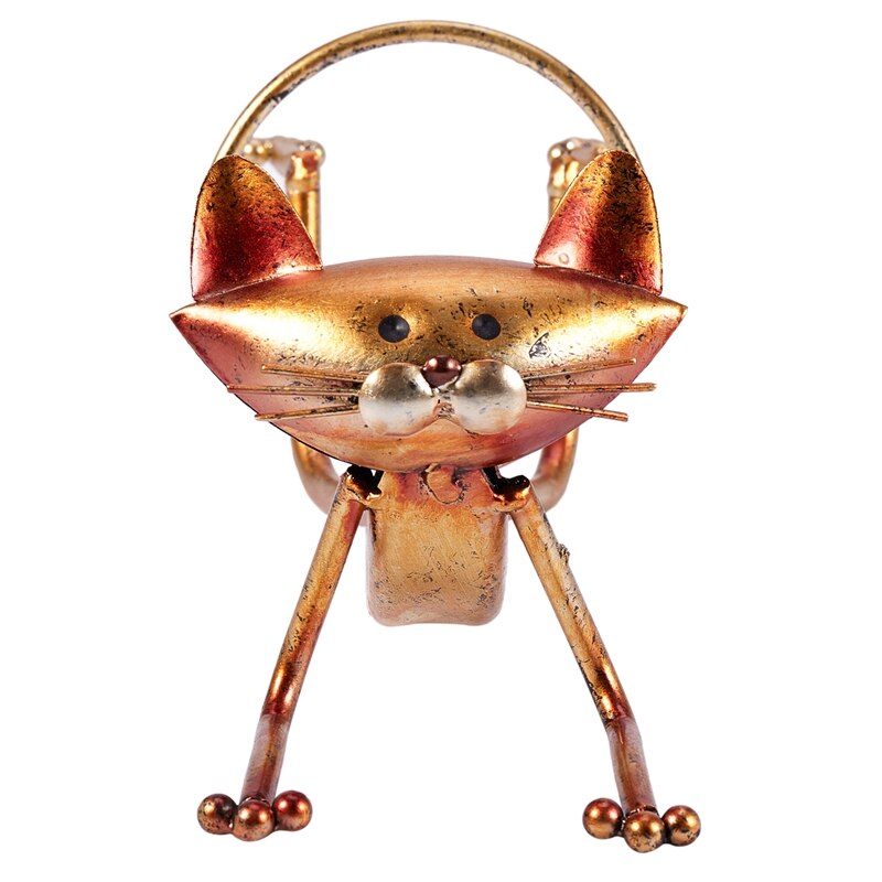 Yoga gato vinho rack de metal vinho titular prateleira escultura prática escultura decoração para casa interior vinho suporte artesanato