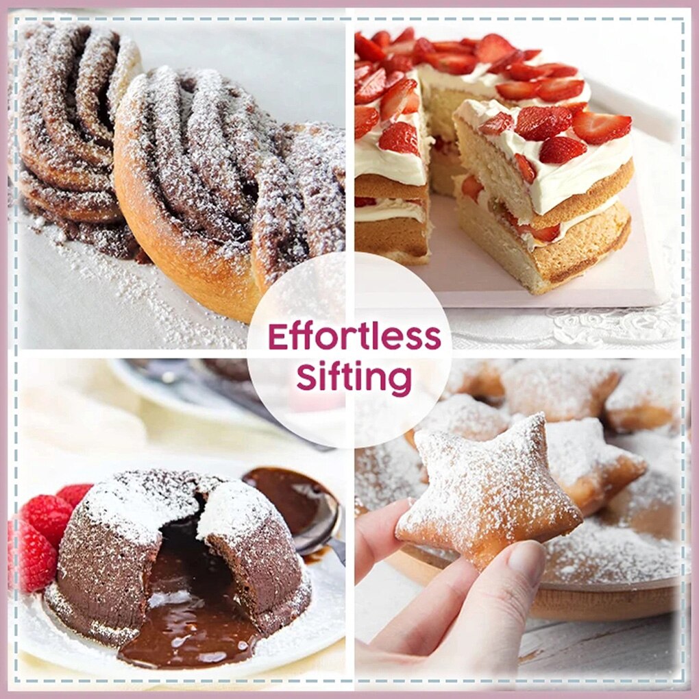 1Pcs Handheld Meel Zeef Home Keuken Meel Poedersuiker Zeef Cup Roestvrijstalen Zeef Meel Zeef