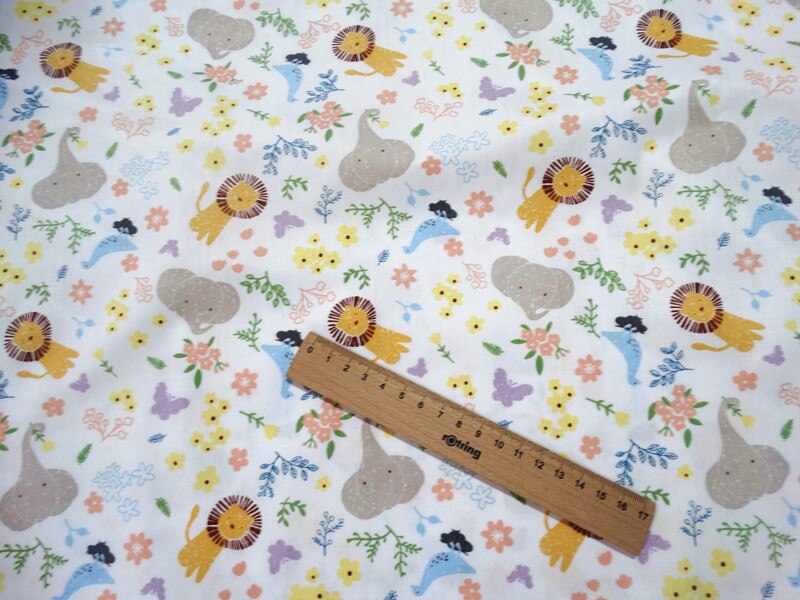 Lion impression tissus à la main tela algodon bricolage couture Patchwork bébé robe poupée lit couture vêtements tissu coton sergé tissus