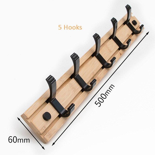 Nórdica pared estante para colgar abrigos pared ropa colgador de llaves ganchos colgador de puerta titular de la bolsa de armario de dormitorio de madera de percheros para sombrero: 5 Hooks