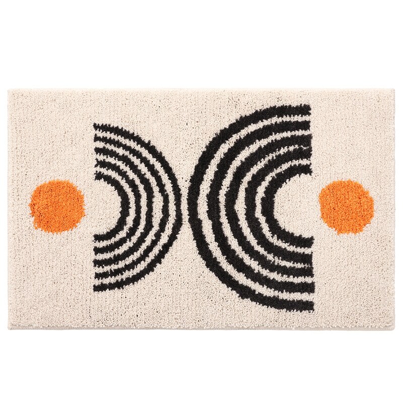 Simple Geometric Floor Mats Absorbent Rugs Non-Slip Foot Pads Entrance Doormat Carpet for Bathroom Living Room Balcony Kitchen