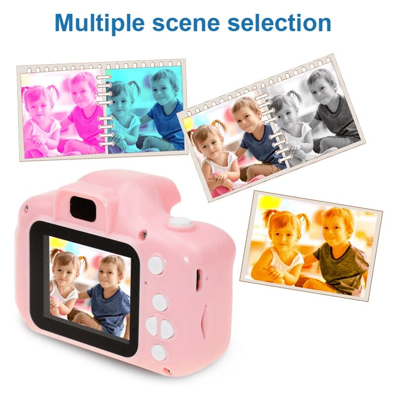 Børn digitalt kamera hd foto video multifunktionskamera pædagogisk legetøj understøtter multisprog hukommelseskort dq-dro