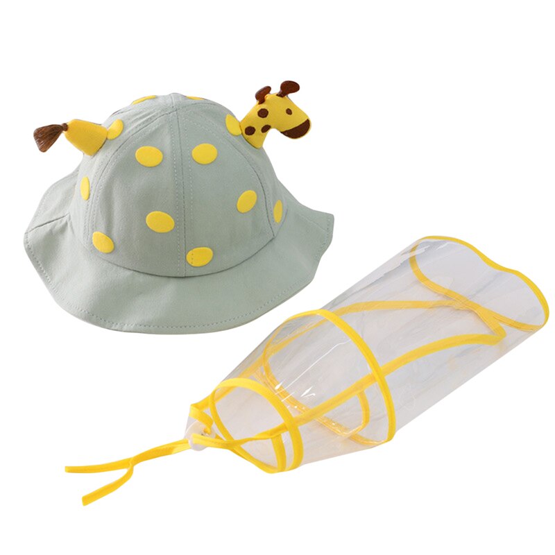 Cappelli protettivi anti-spurgo per bambini ragazzi ragazze protezione degli occhi antipolvere bambini ragazzi ragazze pescatore cappelli anti-saliva: green