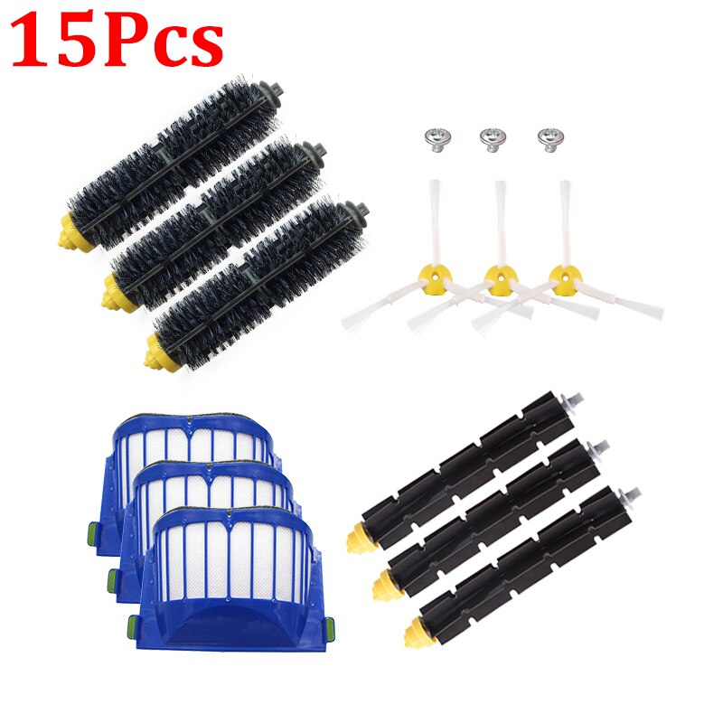 Roller Zijborstel Filter Wiel Voor Irobot Roomba 600 Series 606 610 620 630 650 660 675 676 680 690 stofzuiger Accessoires: hcy-1035 for 15pcs