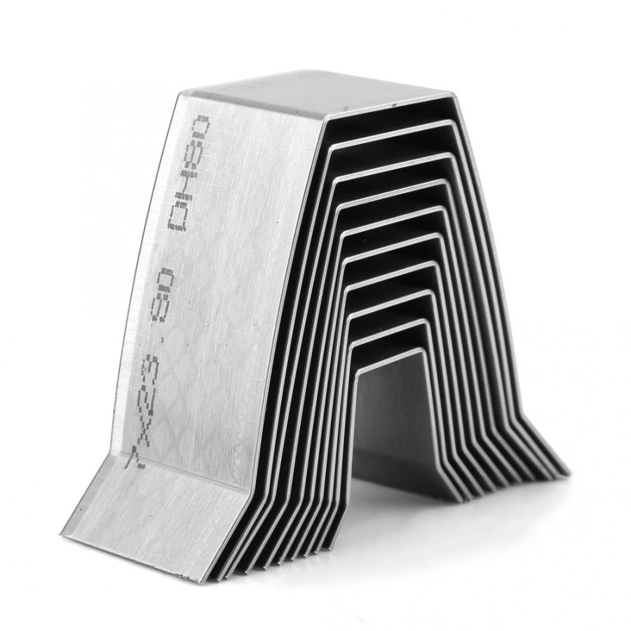 10 Uds. De extremo de cinturón de cuero para manualidades, troquel de extremo plano y afilado, molde para corte para billetera de cuero, cortacésped de esquina: A
