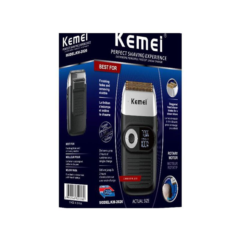 Golarka elektryczna kemei KM-2026 przenośny, z tłokami wykonującymi ruch posuwisto-zwrotny golarka męska brzytwa trymer robić brody akumulator wyświetlacz LCD 1400mA nadający się robić prania