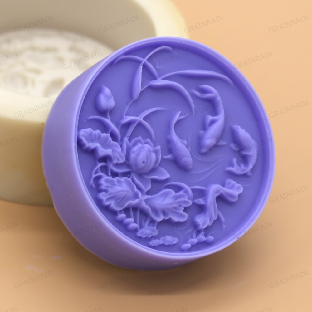 Grainrain Soap Mold Silicone Craft Fish Round Soap Making Mould DIY Candle Resin Mold