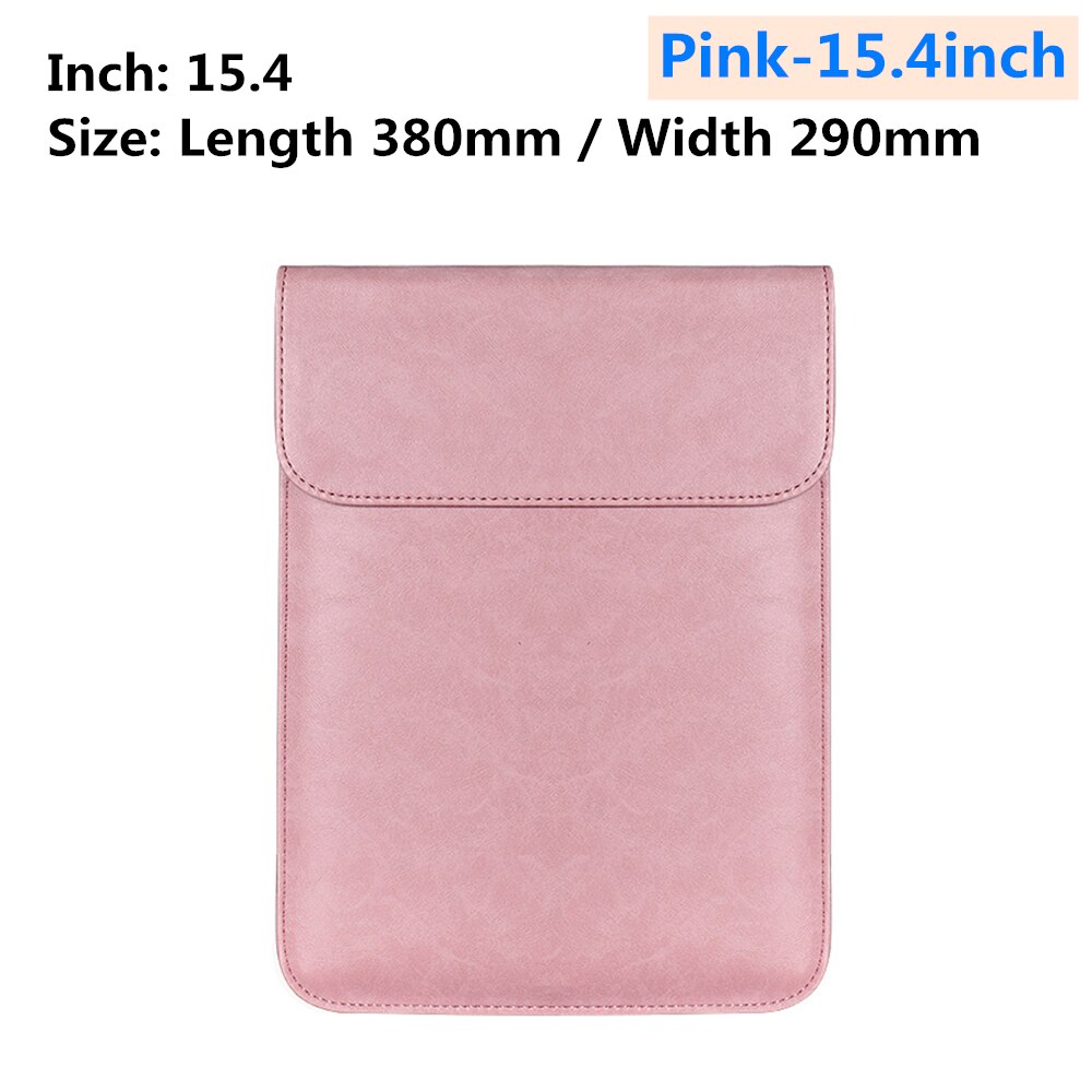 Mouse Pad Notebook Case for Apple Macbook Huawei pro 13.3 15.4 inch Millet Protective leather case Notebook liner package: Pink-15.4inch
