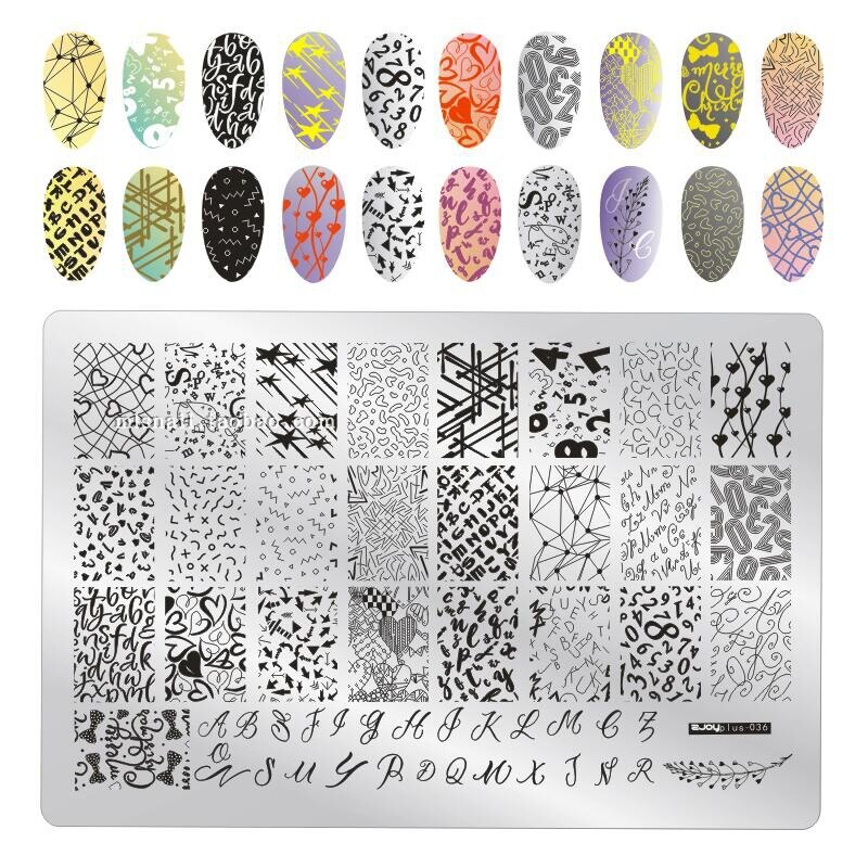 XXL 15cm Rectangle Nail Stamping Plates Stainless Steel Autumn Overprint Stamp Stencils Big Rectangle Nail Stamping Plates: 36