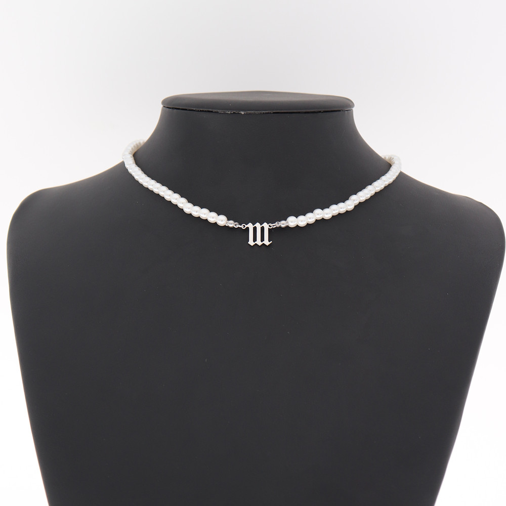 Edelstahl Engel Anzahl Halskette Perle Kette Choker 444 999 888 222 555 666 333 777 Boho Schmuck Teufel Colar gold Halsketten: Silver 111 Pearl