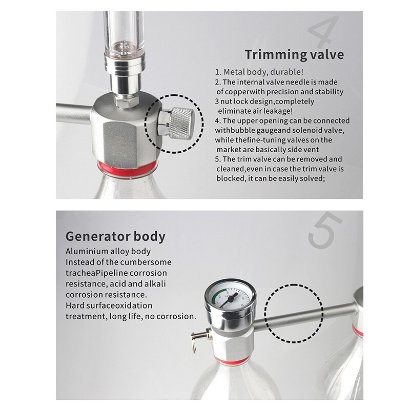 Akvarium  co2 regulatorsystem sett  co2 diffusorgenerator med ventilboble forstøver solenoid fisketank karbondioksid til planter