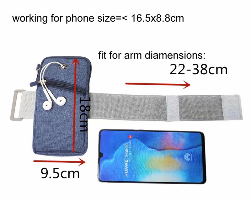 Running Sport Armband Case Voor iPhone X XS Max XR Voor iPhone 6 6 s 7 8 Plus, google Pixel 2 3 XL, Oneplus 3 5 5 t 6 6 t McLaren: Blauw