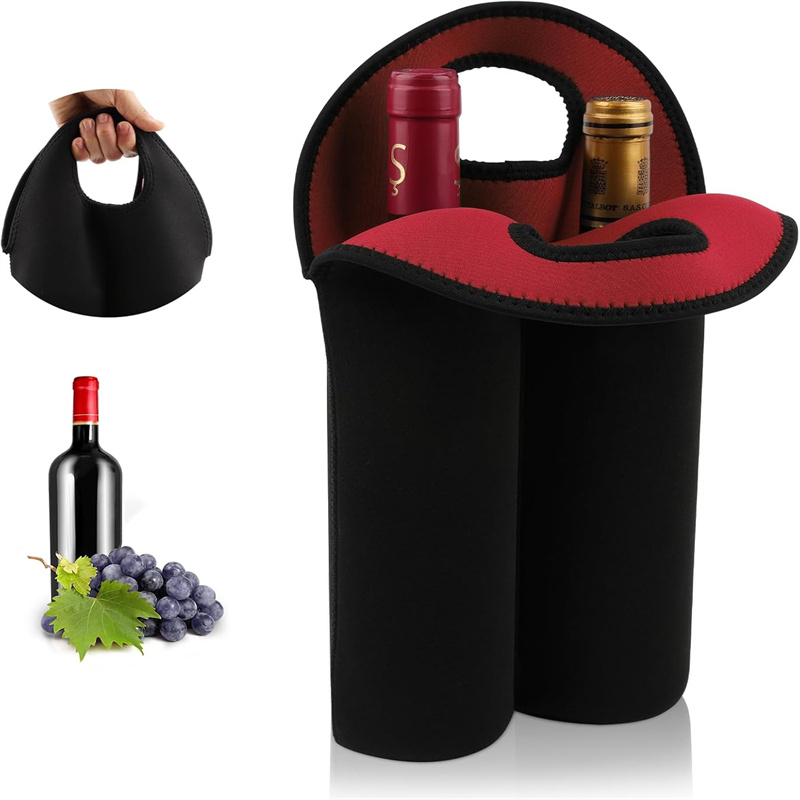 Bolsa de neopreno para botella de vino, bolsa de neopreno con aislamiento para bebidas/vino/cerveza, 2 botellas, funda refrigeradora para fiestas, 1 ud.