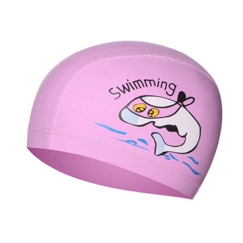 Casquette de piscine pour enfants, chapeau de protection en forme de dauphin, bouchon d&#39;oreille, étanche, pour garçons et filles, accessoire de plongée: Rose